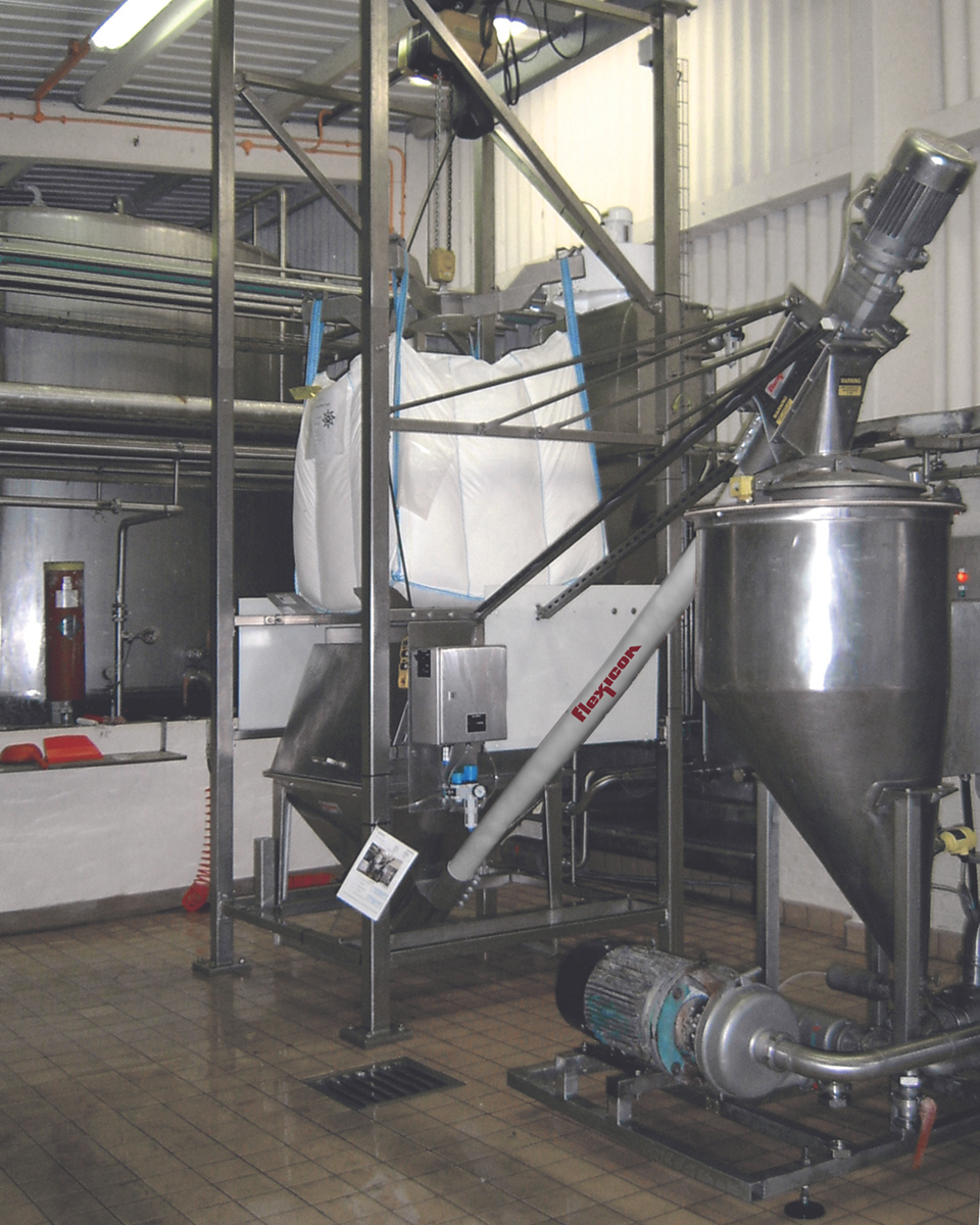 Dust-Tight Bulk Bag Discharger With Flexible Screw Conveyor Eliminates ...